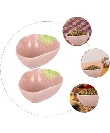 KICHOUSE 2pcs Hamster Food Plate Hamster Cage Accessories Bunny Food Hawaiian Food Hamster Bath Bowl Ceramic Rat Bowl Pet Bowl Small Cat Bowl Hamster Supplies Food Bowl for Cats Ceramics medium Pink - Buy Online on GoSupps.com