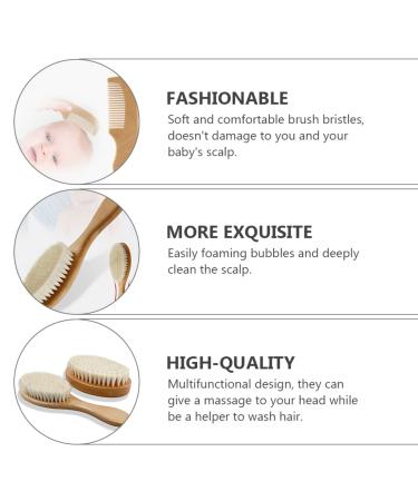 KALLORY Goat Healthcare Soft Hair Wood Bristles Comb - Children's Body Care Kit for Exfoliating and Massage - Buy Online on GoSupps.com