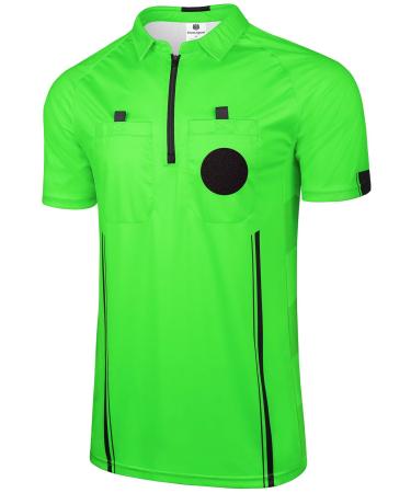 FitsT4 Pro Soccer Referee Jersey Short Sleeve Ref Shirts Green Medium