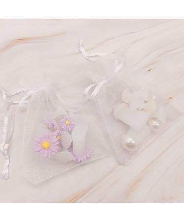 Toe Separator Set for Pedicure - 4 Pairs for Easy Nail Polish Application (White & Purple Chamomile, Water Drops, Pearls) - Buy Online on GoSupps.com