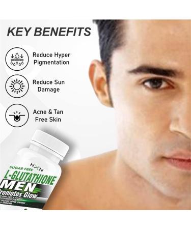 RV Glutathione Tablets 1000mg With L-Glutathione Vitamin C E Hyaluronic Biotin Collagen Builder Supplement To Support Healthy Youthful Glow & Skin Whitening For Men-60 (No Capsule Pack 1) - Buy Online on GoSupps.com