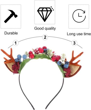 FRCOLOR Christmas Reindeer Antlers Headband Deer Antler Hair Band Cat Ears Hair Hoop Headpiece Party Favors - Buy Online on GoSupps.com