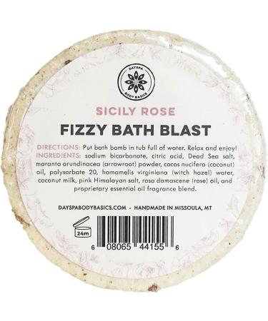 Sicily Rose All-Natural Fizzy Bath Blast - Vegan Bath Bomb with Pure Essential Oils for Relaxation | Handmade in USA by DAYSPA Body Basics - Buy Online on GoSupps.com
