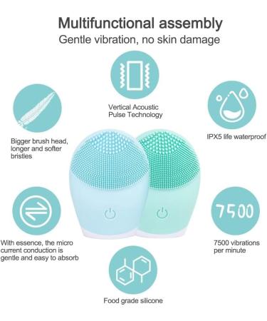 Silicone Facial Cleansing Brush Face Clean Facial Massager Skin Cleaner Deep Pore Cleaning (Color : 2) - Buy Online on GoSupps.com