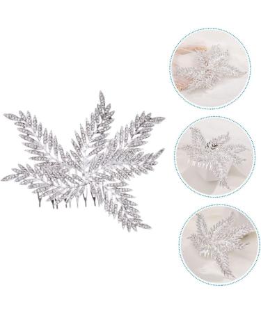 MAGICLULU Bridal Comb Girl Accessories Rhinestone Barrettes Hair Decor Bride Hair Accessory Floral Hair Accessories Bride Insert Comb Combs Hair Comb for Women Leaf Miss Wig Alloy - Buy Online on GoSupps.com