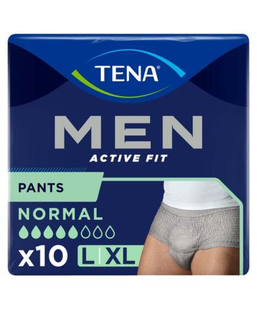 Tena - Tena Men Active Fit Normal Grey (Large/XL) Pants - 10 Pieces Large/Extra Large