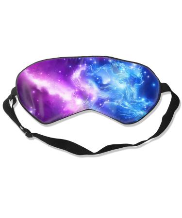 COLOMAKE Galaxy Wolf Sleep Eye Mask for Men Women Sleeping Mask & Blindfold Block Out Light Soft Comfort Eye Shade Cover for Yoga Meditation