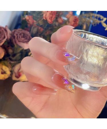 24Pcs/Set Press On Nails Pink Long False Nails Acrylic Fake Nails Full Cover Nails Tips Artificial Finger Manicure Press on nails for Women and Girls - Buy Online on GoSupps.com