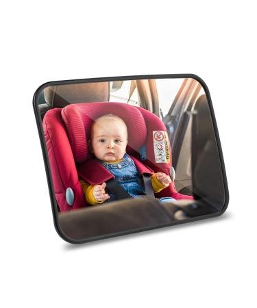 AiQInu car mirror for the back seat shatter-proof rear seat mirror swivel car mirror for child seat and baby seat - black - Buy Online on GoSupps.com