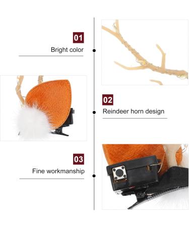 FRCOLOR 3 Pairs Christmas Glow Barrette Christmas Party Costume Hair Clip Flashing Hair Clips Seasonal Hair Bands Antlers Girls Dresses Deer Horns Hair Holder Resin Christmas Socks Led - Buy Online on GoSupps.com