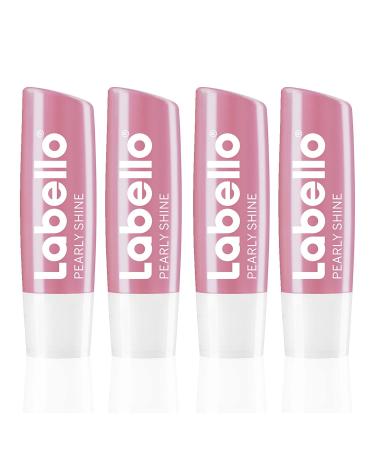 Labello Pearly Shine in a 4 -pack (4 x 4.8 g) lip care stick with delicate shimmering finish intensive lip care without mineral oils 4 1 piece (4 Pack)