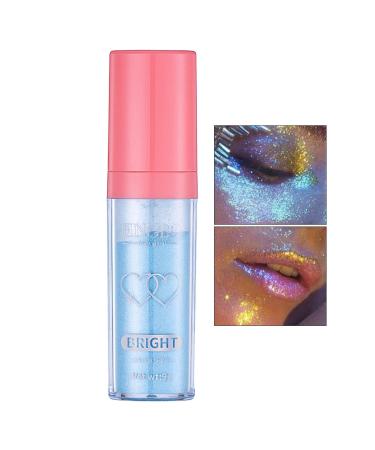 Face Highlighter Powder | Fairy Highlight Patting Powder Highlighter Three-Dimensional 9g Body Shimmer High Gloss Natural Face Powder Makeup Face er Rowces 05#blue