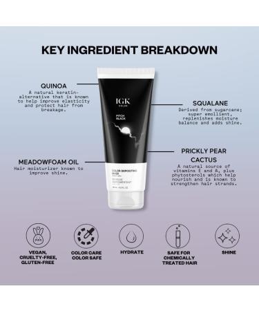 IGK Color Depositing Mask - Pitch Black | Vegan & Cruelty-Free | Conditioning, Hydrating, & Shine-Enhancing Formula - Buy Online on GoSupps.com
