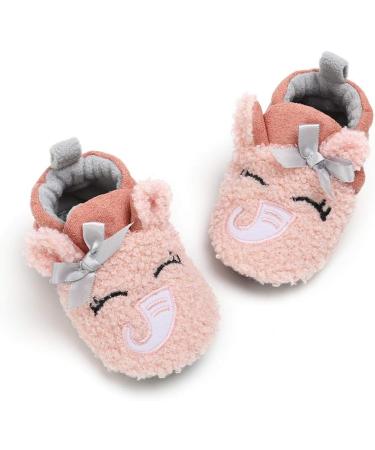 RVROVIC Baby Boys Girls Plush Winter Snow Boots - Bowknot, Anti-Slip, Warm Fleece Infant Boots for Toddlers (0-6 Months) - Pink Elephant - Buy Online on GoSupps.com