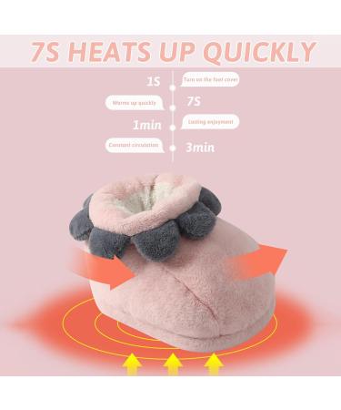 Buy Electrically Heated Foot Warmer - 3 Heat Levels USB Plush Slippers & Foot Muff for Ultimate Comfort - Pink - Buy Online on GoSupps.com