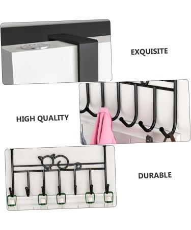 WHAMVOX College Essentials 7 Door Hook s Robe Hanger Stainless Steel Hangers Storage Racks Shelf Office No Punching 42X22CM Black - Buy Online on GoSupps.com