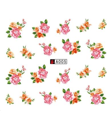 6 Sheets Women Hand-made Accessories Various Nail Stickers Water Sticker Decoration Flower Art - Buy Online on GoSupps.com
