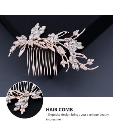 Ipetboom 1 Pc Hair Side Combs Flower Crystal Bride Wedding Hair Comb Hair Accessories Gold Rhinestone Hair Comb Clips with Teeth Combs for Wedding (Golden) - Buy Online on GoSupps.com
