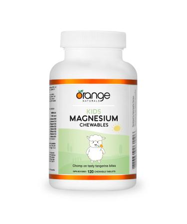 Orange Naturals - Kids Magnesium 120 Chewable Tablets - Helps in the Development and Maintenance of Bones and Teeth - Supports Proper Muscle Function and Healthy Sleep 120 count (Pack of 1)