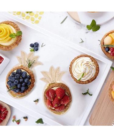 LHKJ 8 Pcs Gold Foil Pineapple Party Plates Disposable Tableware Set Paper Plates for Hawaiian Luau Party Supplies Pineapple Paper Plates for Birthday Wedding Party - Buy Online on GoSupps.com