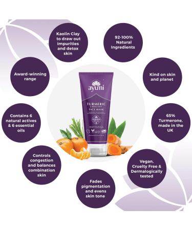 Ayumi Turmeric & Bergamot Face Mask | Vegan Cruelty-Free Dermatologically Tested | 100ml | International Shipping - Buy Online on GoSupps.com