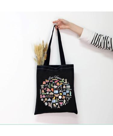 MNIGIU Las Vegas Tote Bag Las Vegas Souvenir Gift Las Vegas Travel Bag Las Vegas Housewarming Gift Las-v Black - Buy Online on GoSupps.com