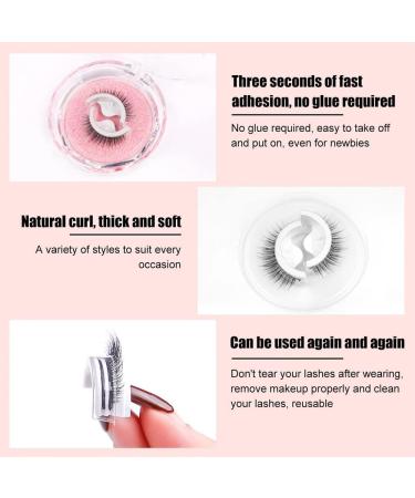 RXKFIGX 4 Pairs Self Adhesive Eyelashes Reusable False Eyelashes Waterproof Natural False Lashes False Eyelashes for Women Waterproof and Easy to Put on Long Thick Fake Eye Lashes With Box - Buy Online on GoSupps.com