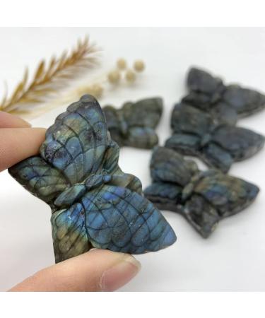 Specimen Healed Natural Labradorite Carved Butterfly Handmade Crystal Animal Gems Gifts Natural and Crystals As a Gift ERTEYIN