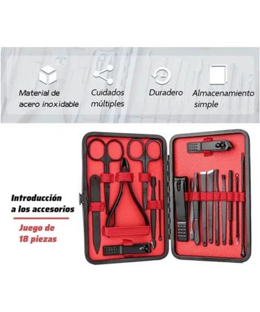 Verdant Touch Manicure Set Stainless Steel Manicure Pedicure Tool Kit 18-Piece Nail Clippers Set for Home - Buy Online on GoSupps.com