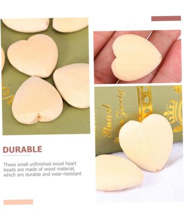Ibasenice 100 PTH Peach Herz Wooden Heart Beads | Unfinished DIY Valentine's Day Craft Supplies | Sparkling Wooden Spacer Beads - Buy Online on GoSupps.com