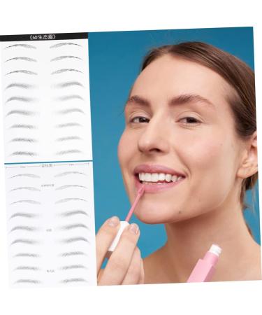 BIUDECO 2 Pairs Natural Brow Stickers Eyebrowsb Eyebrow Makeup Tools Eyebrow Stickers Patch Disposable Miss 21x15cm Black 003 - Buy Online on GoSupps.com