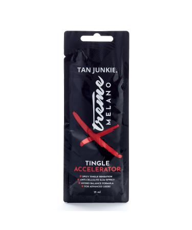 Tan Junkie Xtreme Melano Tingle Accelerator | 15ml Sachet - Luxurious Sunbed Tanning Cream and Accelerator for Deep Golden Tan Anti-Cellulite Slim Effect