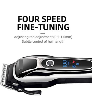 2023 New Electric Hair Clipper - Rechargeable Trimmer & Wireless Beard Shaver with LCD Display | EU Plug Black - Buy Online on GoSupps.com