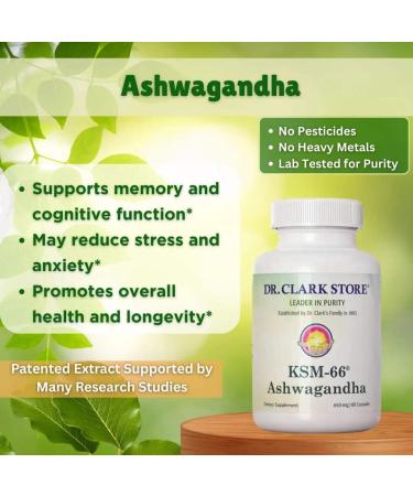 Dr Clark Store Ashwagandha Supplement 650mg, 60 Capsules, Supports Everyday Wellbeing, Energy & Mood Balance - Buy Online on GoSupps.com