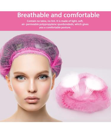 Abnaok Non Woven Shower Caps - 100 PCS Elastic Caps for Home, Kitchen, Hotels, Restaurants, Hair Salons - Buy Online on GoSupps.com