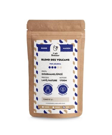 cafe bonnac Caf Bonnac Ground Coffee Blend Des Volcanoes 1kg | 100% Arabica Roasted in France | Notes of Dark Chocolate Spices and Dried Fruits | Harmonious Blend | Compatible Filter Piston & Soft Methods