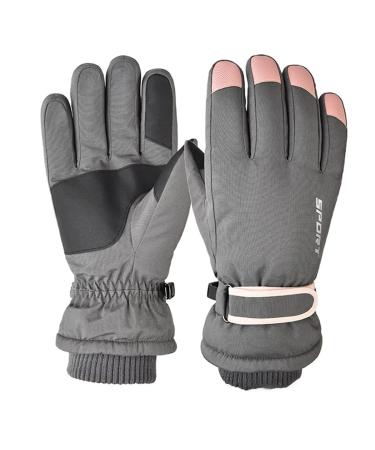 Toyosport Winter Ski-Snowboard gloves: snow dealers thermal gloves waterproof windproof winter gloves for women and men skiing hiking cycling gray black