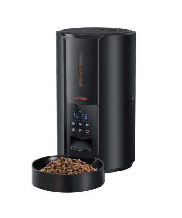 WOPET Automatic Cat Feeder, FT70 Plus Pet Dry Food Dispenser with Desiccant Bag for Cats and Dogs, Timed Cat Feeder Programmable 6 Meals Per Day, 10s Voice Recorder Black