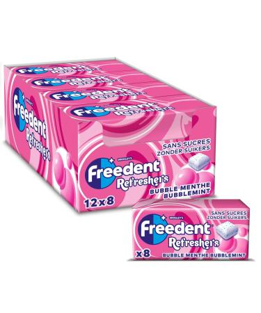 Freedent Refresher Maxi Pack of 12 Handypack of 8 Bubble-Mint Cubes