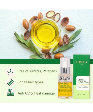 100% Organic Argan Oil Hair Serum | Anti-Frizz Hydrating & Strengthening | Heat Protection & Shine for Dry Damaged Hair - Buy Online on GoSupps.com