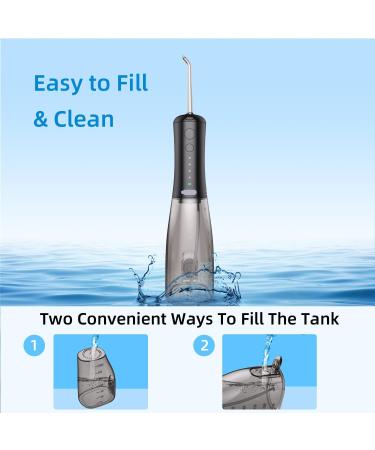 SARMOCARE Cordless Water Flosser - 350ML 4 Modes & Tips | IPX7 Waterproof Rechargeable Oral Irrigator for Home & Travel - Black - Buy Online on GoSupps.com