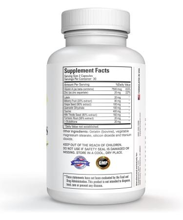Supplement Spot Eye Essentials for Adults Vitamins & Multi Minerals Supplement w/Vitamin A Bilberry Extract Zinc & Antioxidants for Eye Health (60 Caps.) - Buy Online on GoSupps.com