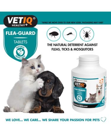 VetIQ Flea Guard Flea Treatment for Dogs & Cats Keeps Fleas Ticks & Mosquitoes Away Natural Flea Treatment With B Vitamins & Garlic Dog & Cat Flea Treatment For Healthy Skin 90 count (Pack of 1) - Buy Online on GoSupps.com