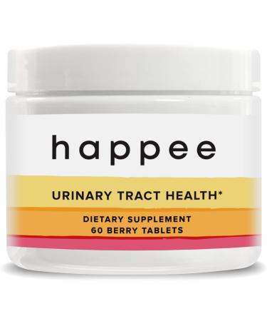 Chewable Tablets for UTI Prevention for Women and Men, Fast-Acting Doctor-Formulated Tablets with 500mg D Mannose and 150mg Acerola Cherry Powder, Berry Flavor, 60 Count - Happee 60 Count (Pack of 1)
