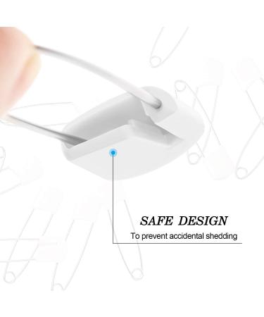 50 Piece Baby Safety Pins with Locking Closures - White Cloth Diaper Pins with Velvet Bag - Buy Online on GoSupps.com