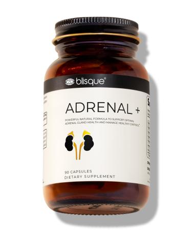 Blisque Natural Adrenal Support Supplement for Adrenal Health Cortisol Manager Fatigue and Stress Relief | Doctor-Approved | with Ashwagandha | 90 Capsules | Vegan and Non-GMO