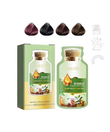 Natural Plant Extract for Grey Hair Color Bubble Shampoo Women and Man. Non-Damage Black Hair Dye (Black)