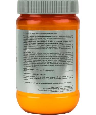NOW Sports Nutrition L-Arginine Powder Nitric Oxide Precursor Amino Acids 454g - Buy Online on GoSupps.com