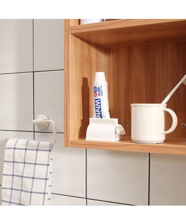LONGFITE Toothpaste Squeezer Set of 2 Rolling Tube Toothpaste Holder Stand Bathroom Organizer (White) - Buy Online on GoSupps.com