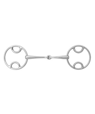 Korsteel Stainless Steel Jointed Beval Loose Ring Snaffle Bit 5.5"